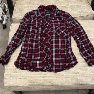 Rails Women’s Red and Black Plaid Button Down Shirt Sz s